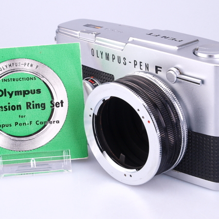 Olympus Pen FT chrome with Zuiko 38mm F1.8 lens and shade. very