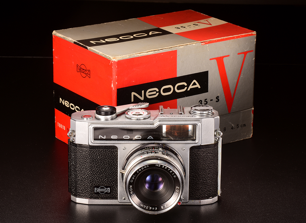 Neoca 35-S Super V + Zunow lens 4.5 cm f/2.8 lens. In maker's box