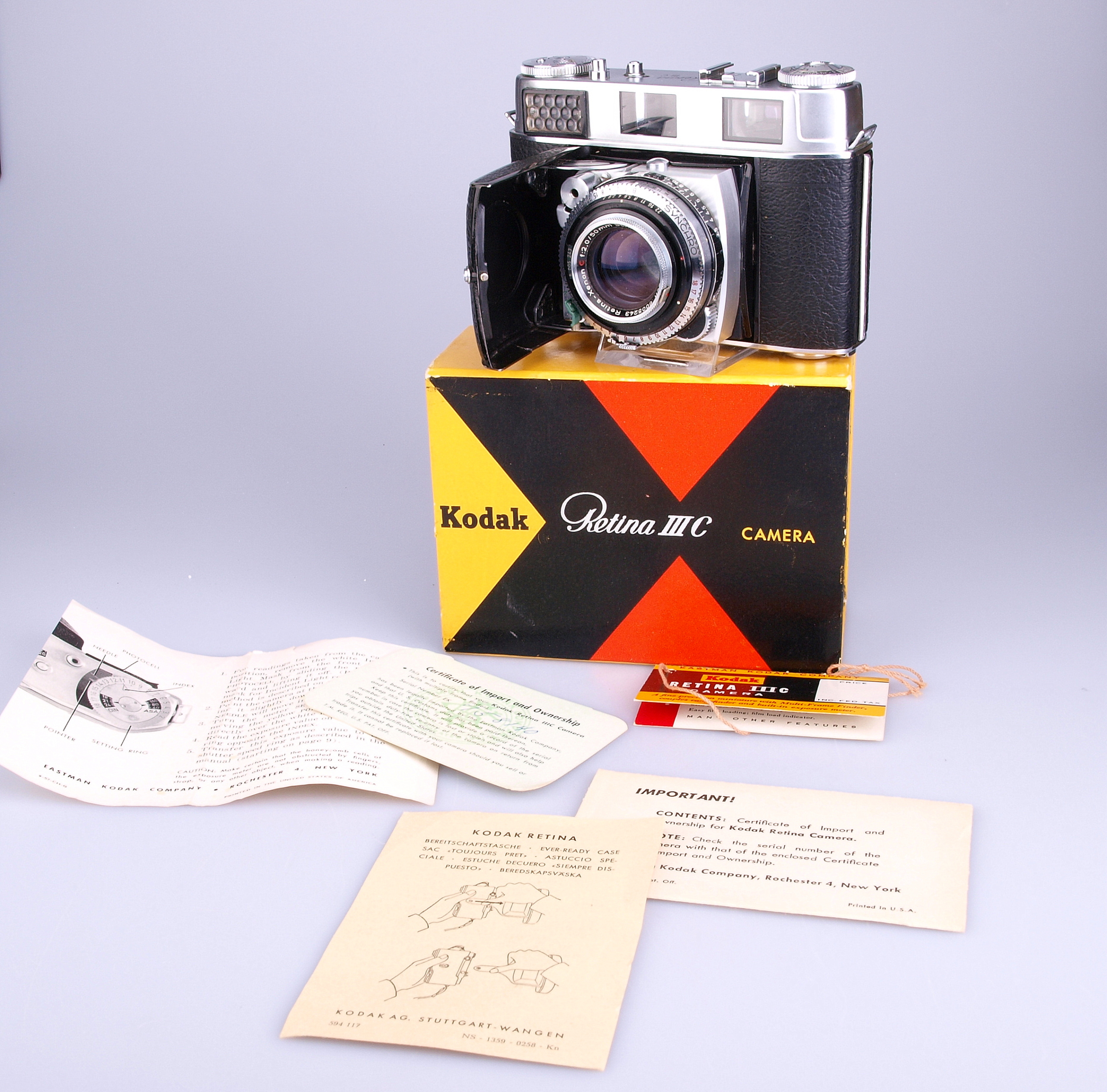 Kodak IIIC Type 028 in makers box. (last model made). with EV case